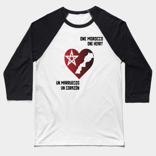 one moroccan one heart Proud Morocco Flag Gift Moroccan Lovers For Men's Women's Baseball T-Shirt